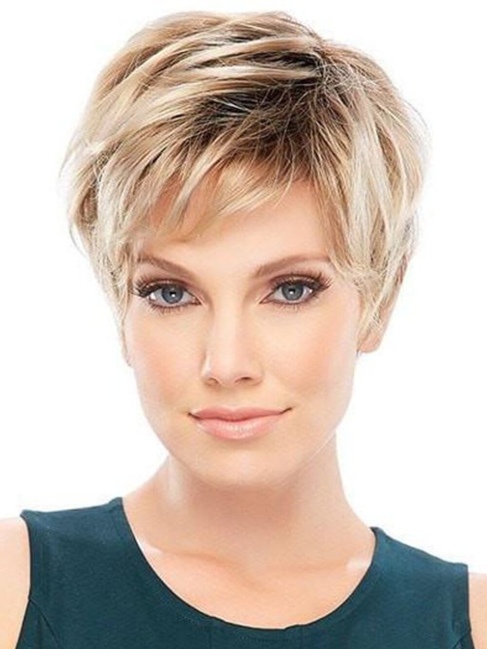 HAIRCUBE Ombre Blonde Pixie Cut Wigs Natural Short Blonde Wigs
